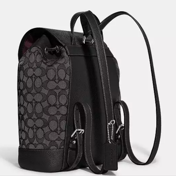 Coach Dempsey Drawstring Backpack in Signature Jaquard + Gift Box Nwt ❤️ - Picture 8 of 9